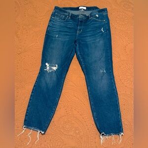 Lane Bryant Distressed Dark Blue Jeans